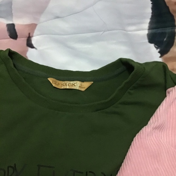 ELF SACK Boho Color Block Corduroy Crew Tee RARE - Picture 10 of 16